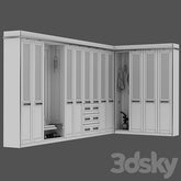 Trueliving 5 Door Corner Kids White wardrobes Laminated Finish & PU Finish 8Ft *2Ft *9Ft -2438.4MM X 609MM X 2743.2MM)